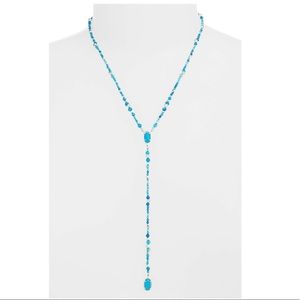 Kendra Scott bethany Y necklace in blue and gold